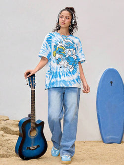 Cool Blue Surf Oversized Tee