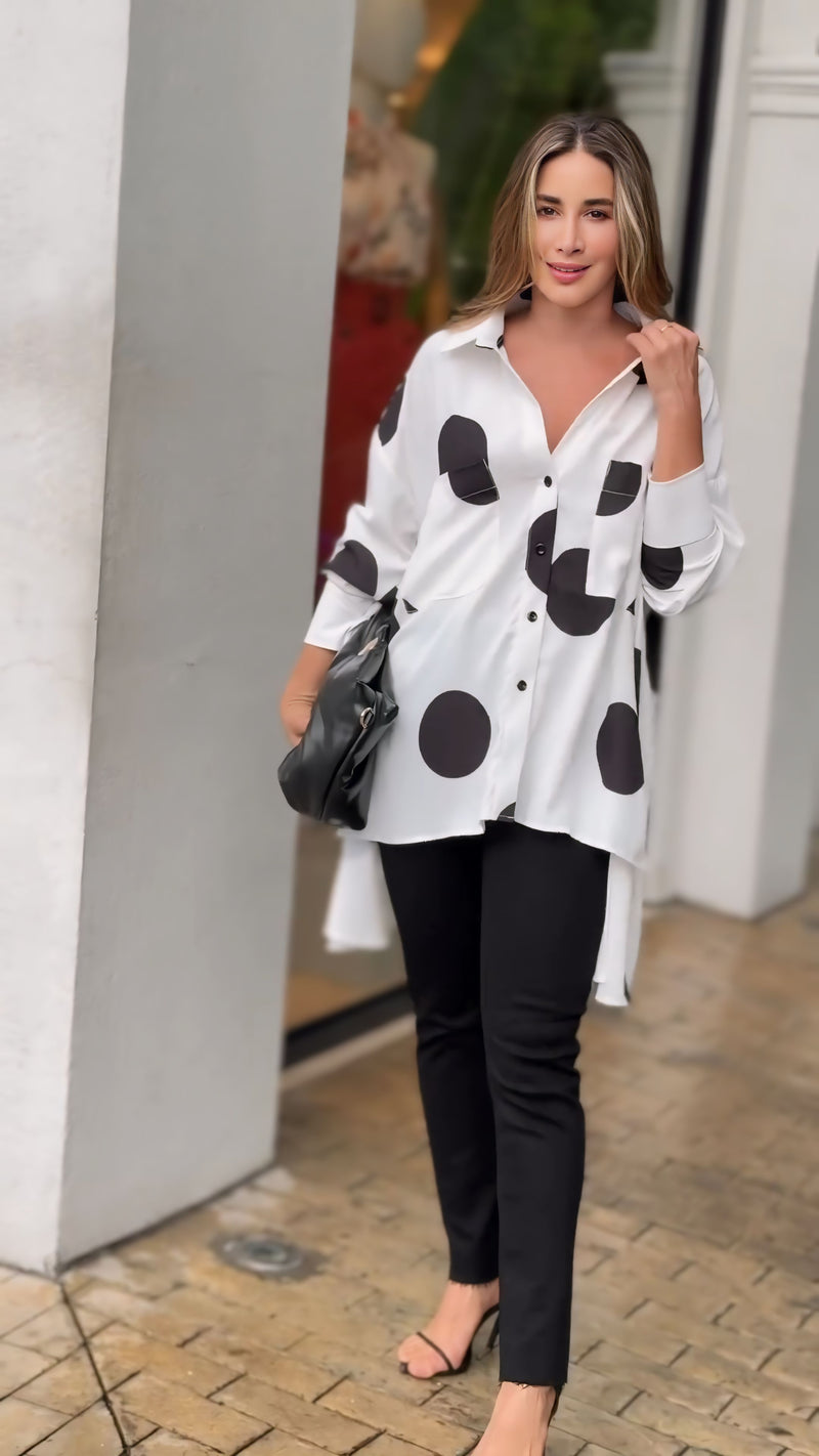 Trendy Black Dort Print Design Shirt