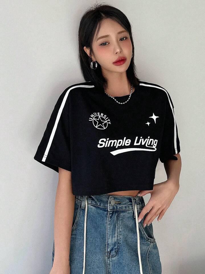 Simple Living Stars Crop Top