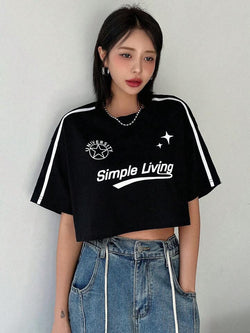 Simple Living Stars Crop Top