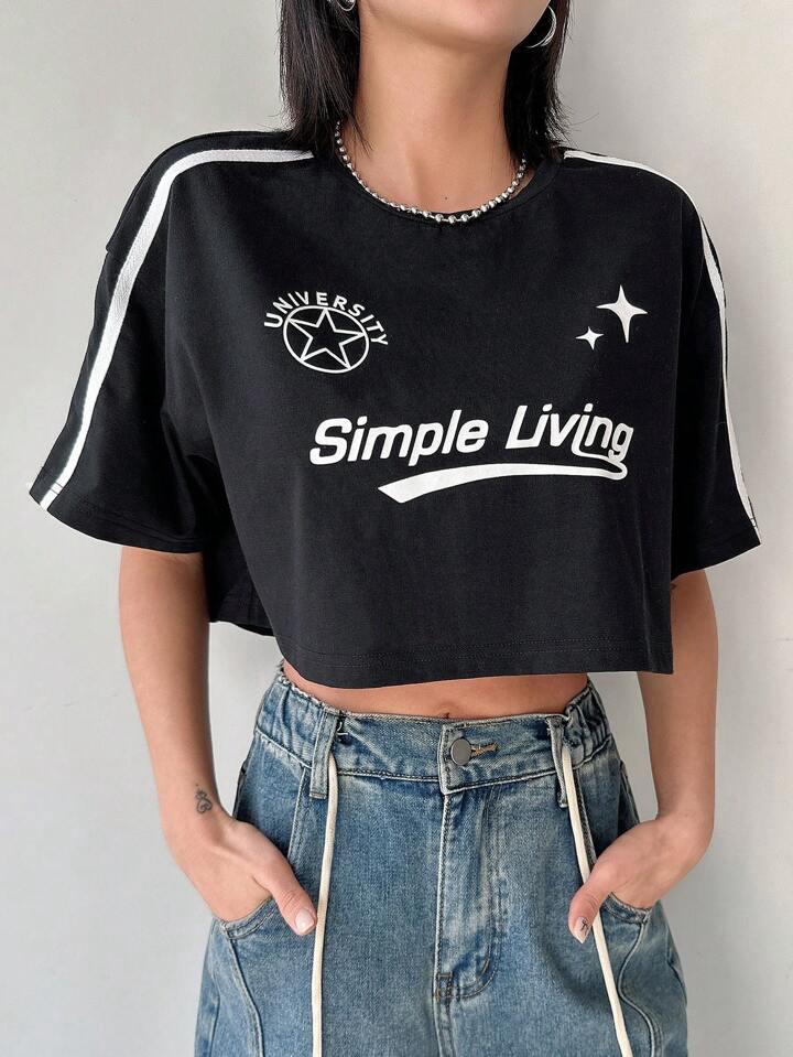 Simple Living Stars Crop Top