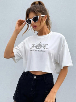 Celestial Sun Moon Crop Top