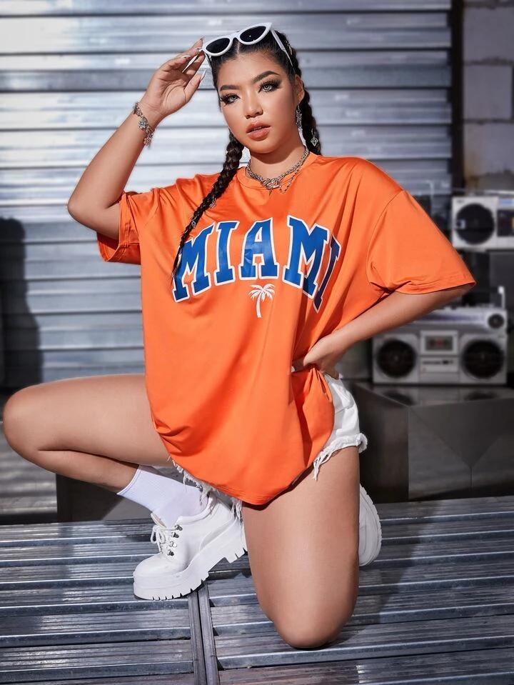 Miami Oversized Tee (Orange)