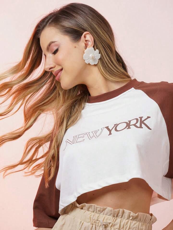 Trendy New York Dual Color Crop Top