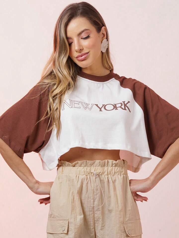 Trendy New York Dual Color Crop Top