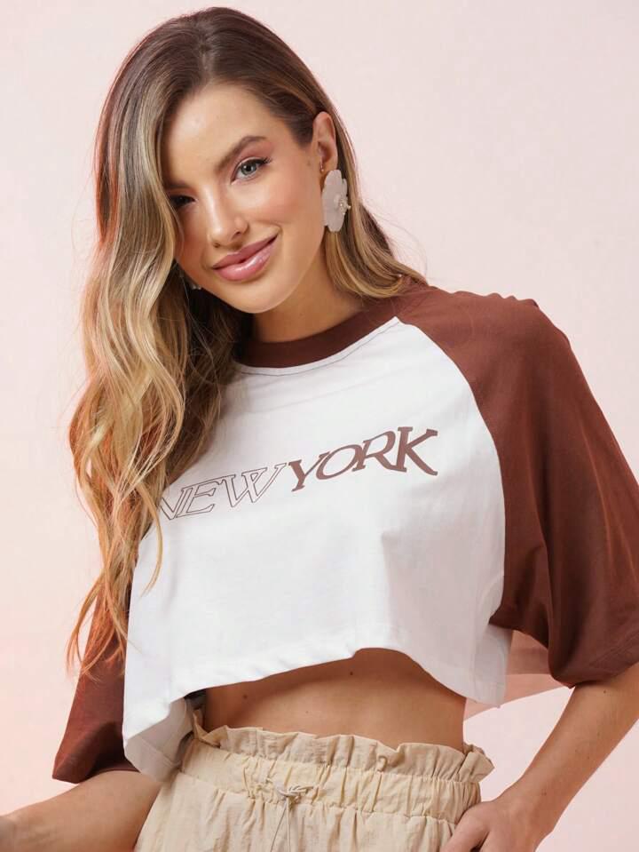 Trendy New York Dual Color Crop Top