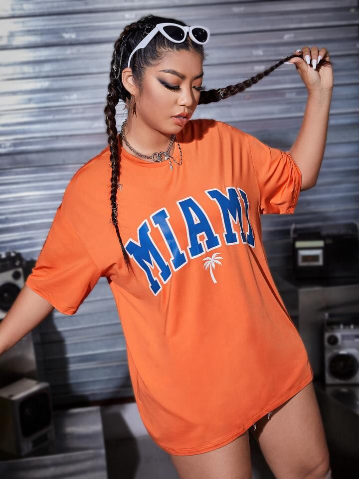 Miami Oversized Tee (Orange)